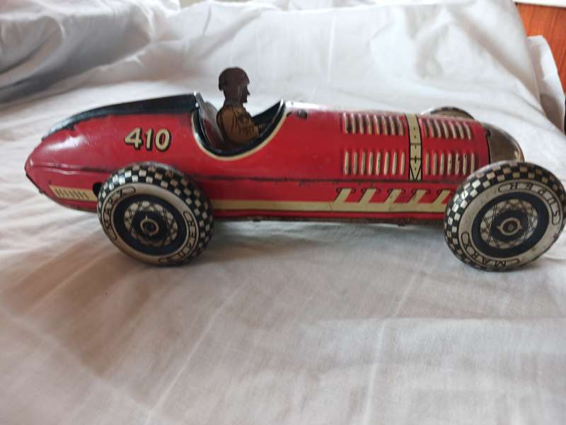 Very rare original Marx 1930's tin plate 410 clockwork wind up racing car.