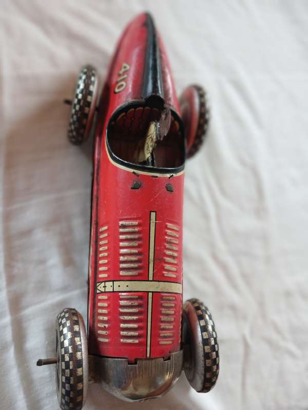 Very rare original Marx 1930's tin plate 410 clockwork wind up racing car.