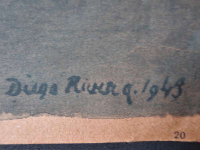Vintage collectible print of painting by Diego Rivera - prominent Mexico painter