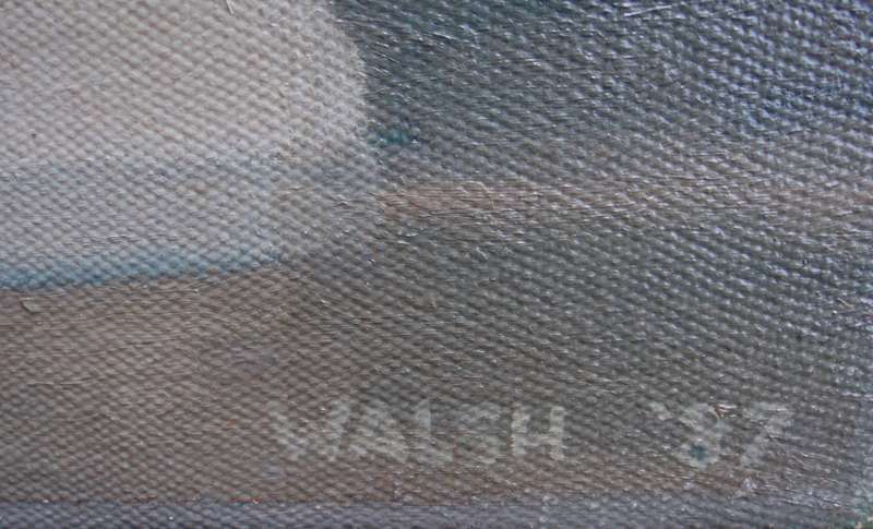 Original oil on canvas Aidan Walsh (1932-2009) Listed with Strauss.  Historical The Upper Bath.