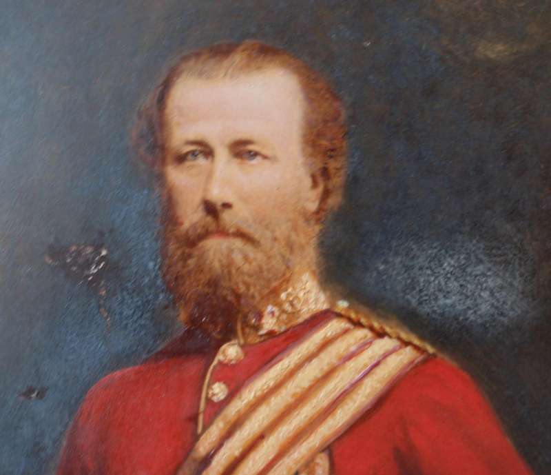 British military historical painting of officer. Circa 1800s