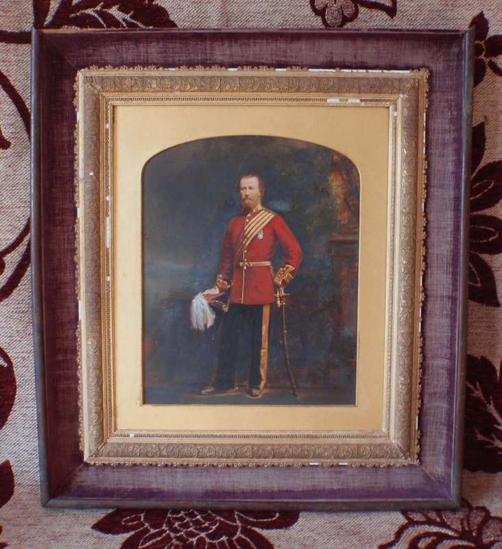 British military historical painting of officer. Circa 1800s