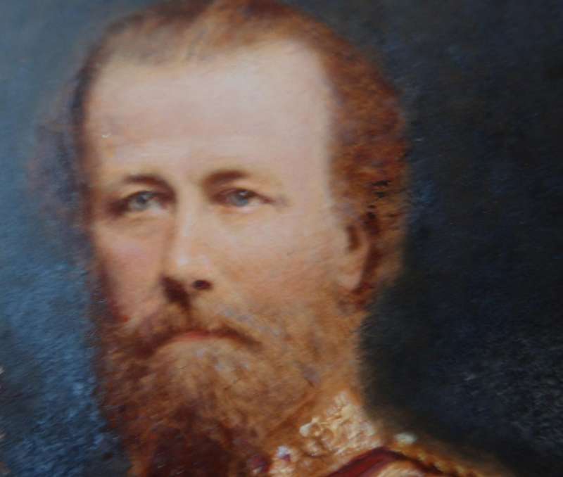 British military historical painting of officer. Circa 1800s
