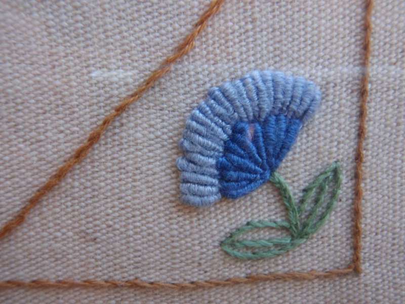Needle art - beautiful botanical embroidery in lovely frame.