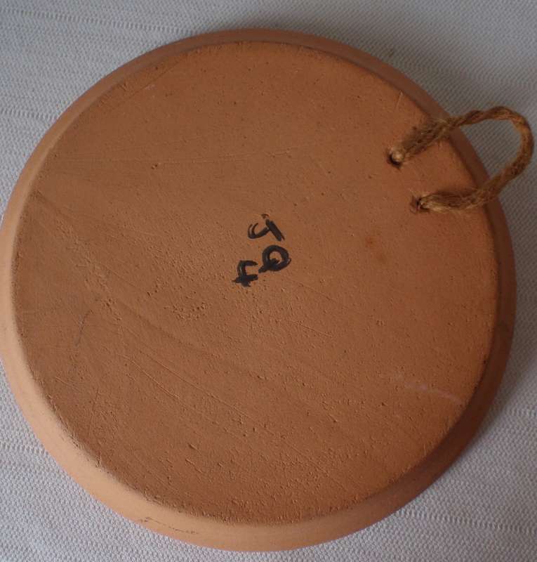 Hand crafted wall hanging Zimbabwe. Studio pottery fish design on sky blue glaze. Arty wall hanging.