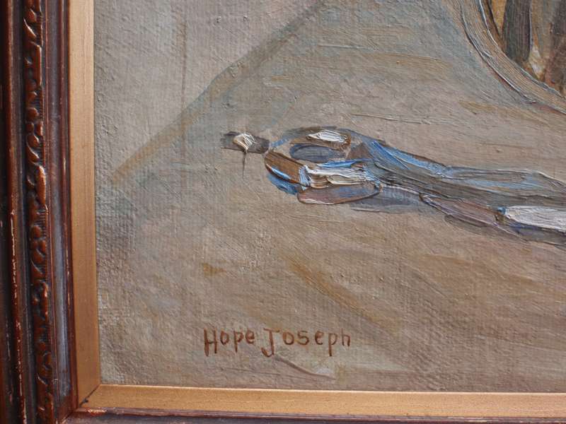 Antique original oil painting by Hope Joseph. British listed artist. In original frame.