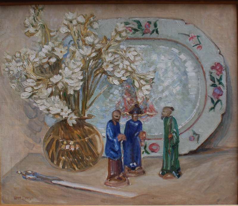 Antique original oil painting by Hope Joseph. British listed artist. In original frame.