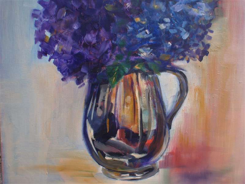 Beautiful original oil on canvas.  Gorgeous large impressionist painting -  statement piece of note.
