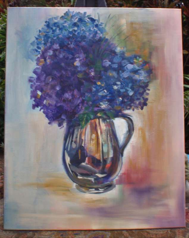 Beautiful original oil on canvas.  Gorgeous large impressionist painting -  statement piece of note.