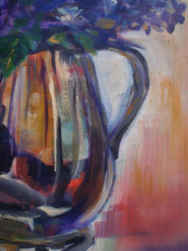 Beautiful original oil on canvas.  Gorgeous large impressionist painting -  statement piece of note.