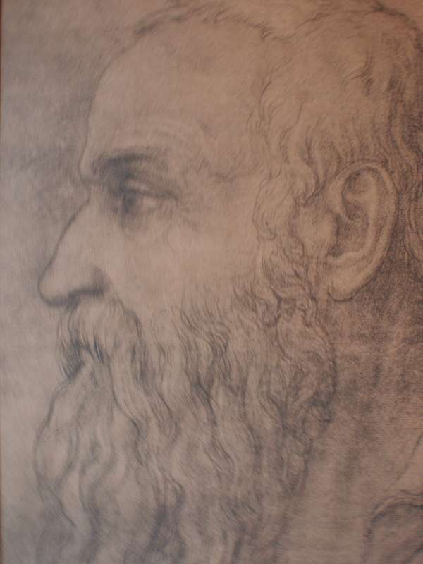 Classic antique print.  Fabulous old piece. Renaisance artist Giorgio Visari. Muted decor theme.