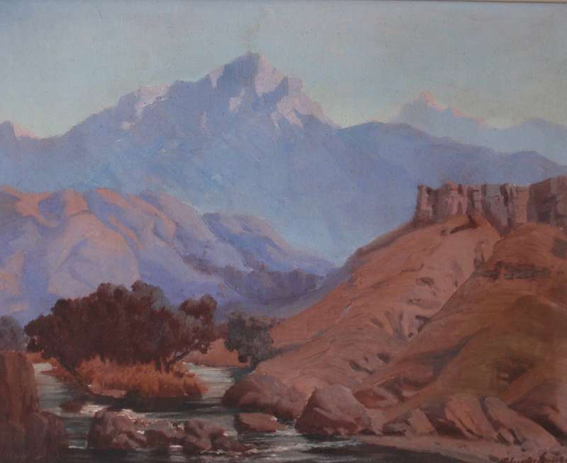Original impressionist oil painting Mountain Stream. Impressive well executed piece signed by artist
