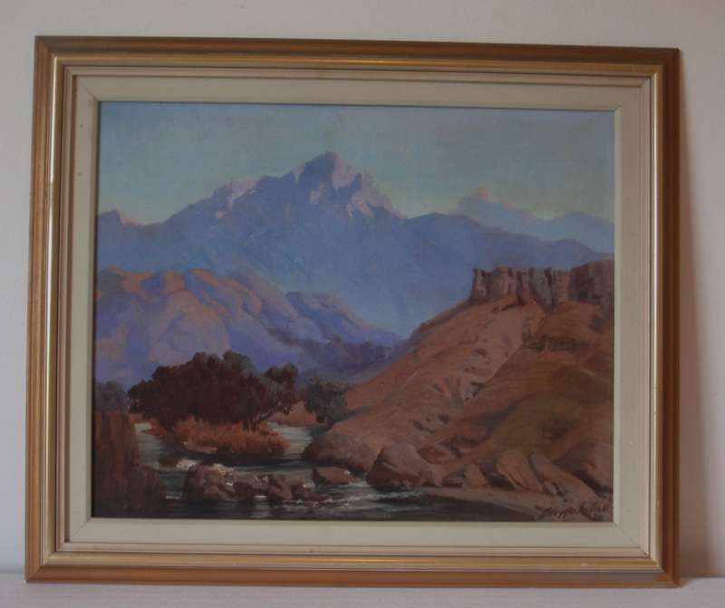 Original impressionist oil painting Mountain Stream. Impressive well executed piece signed by artist
