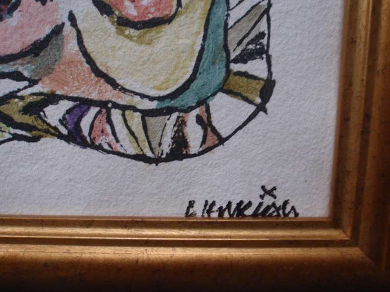 Orginal abstract Picasso style art, signed by the artist. Well framed.