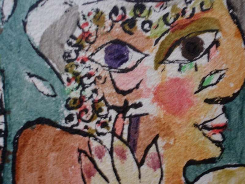 Orginal abstract Picasso style art, signed by the artist. Well framed.