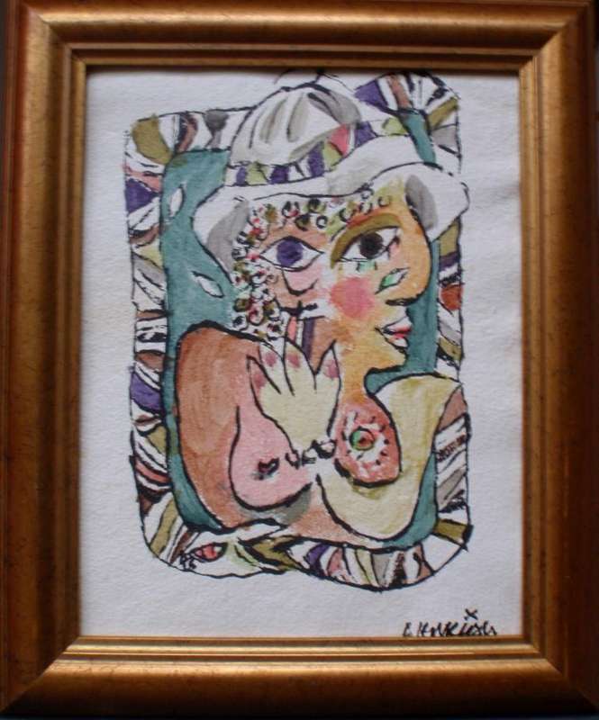 Orginal abstract Picasso style art, signed by the artist. Well framed.