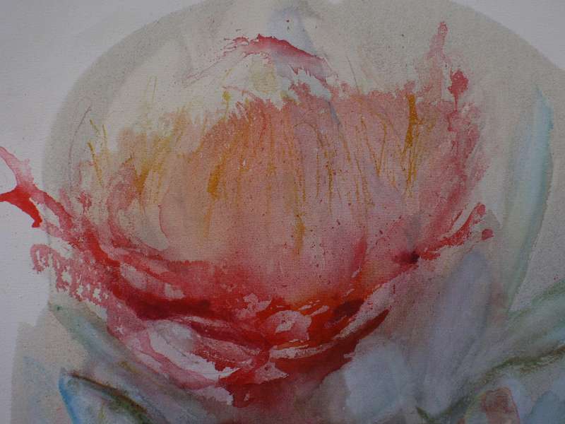 Abstract Protea, original painting by Colleen Hamer. Well known artist and art teacher.