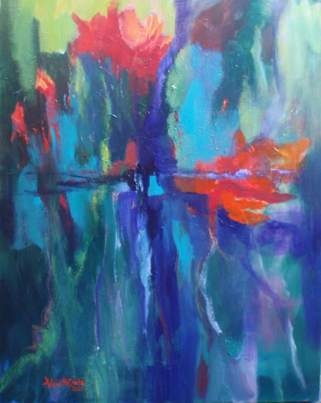 Original Arlene McDade - Abstract  `Paradise Reflections,` well below gallery price!
