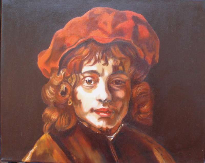Original oil painting on canvas. Rembrant style character portrait of a man. Well executed piece.