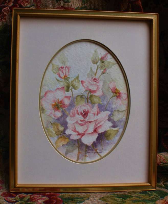 Beautiful original watercolour of Roses. Gorgeous painting well framed.