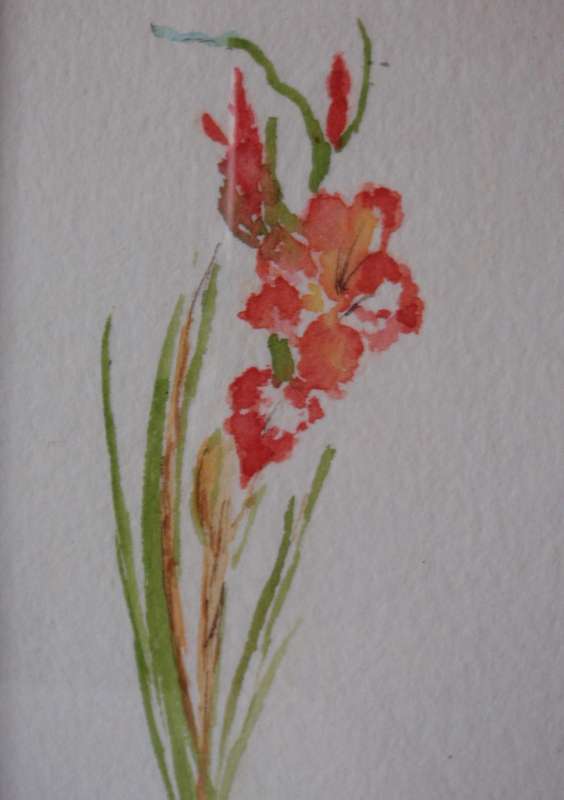 Original watercolour Di Lawrence. In table standing frame, Elegant little feature for your display