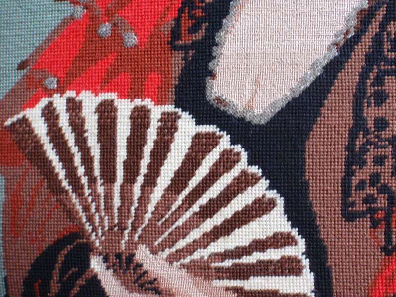 Beautiful tapestry of a Spanish lady.