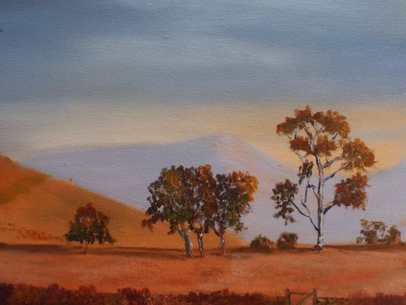 Original oil on canvas. S.African farming scene "Making Hay". Lovely tranquil scene.