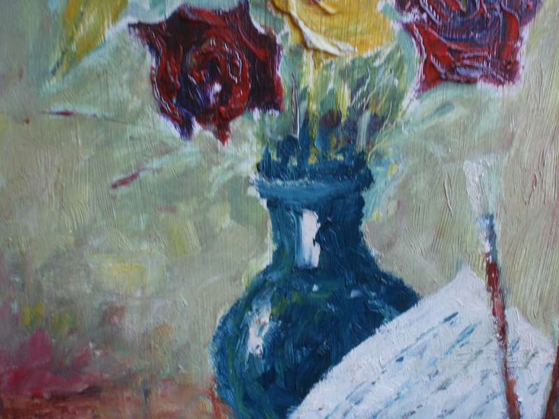 Fabulous vintage still life oil painting. Impressionist style with such character and detail.
