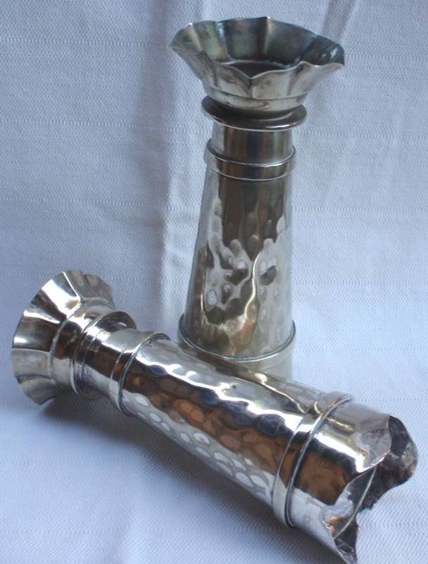 Vintage, a pair of elegant silverplate candle holders - stamped and beautiful to behold.