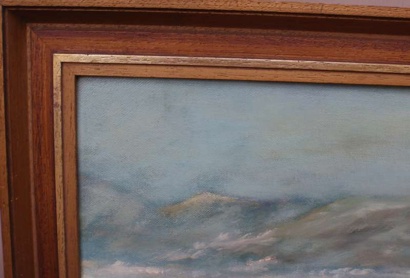 Vintage oil painting Valley of a Thousand Hills. Signed J.McEwan 1978. Kwa Zulu Natal African huts.