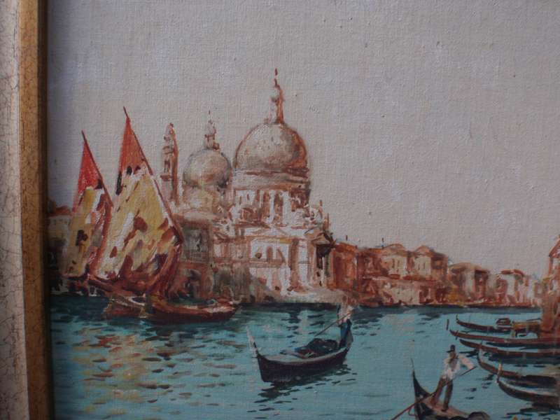 Original oil painting Venice. Beautiful vintage piece by proficient artist Very well framed