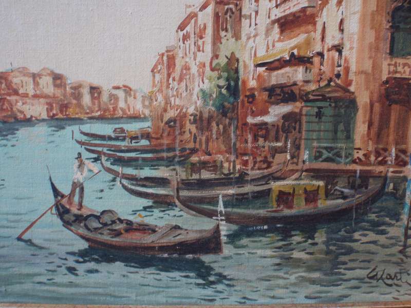 Original oil painting Venice. Beautiful vintage piece by proficient artist Very well framed