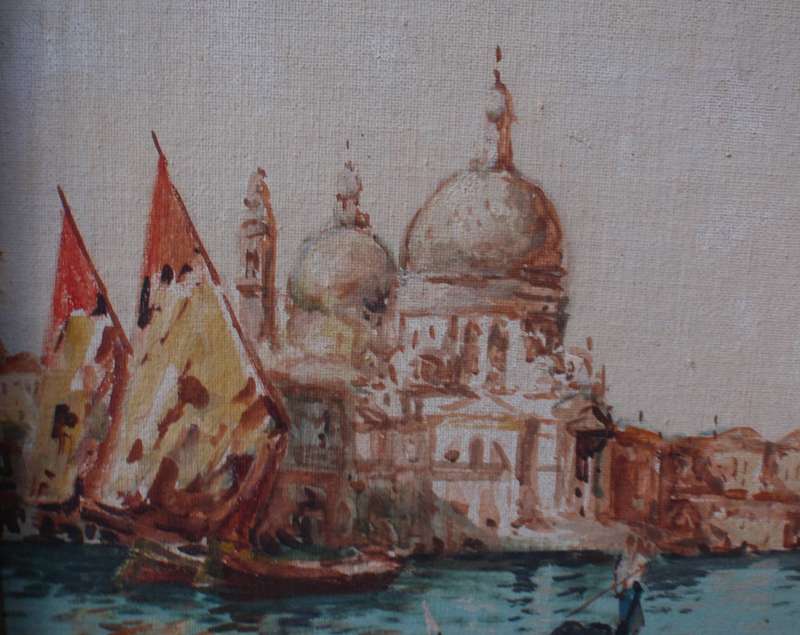 Original oil painting Venice. Beautiful vintage piece by proficient artist Very well framed