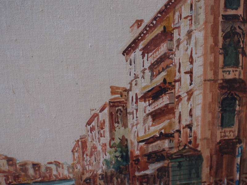 Original oil painting Venice. Beautiful vintage piece by proficient artist Very well framed