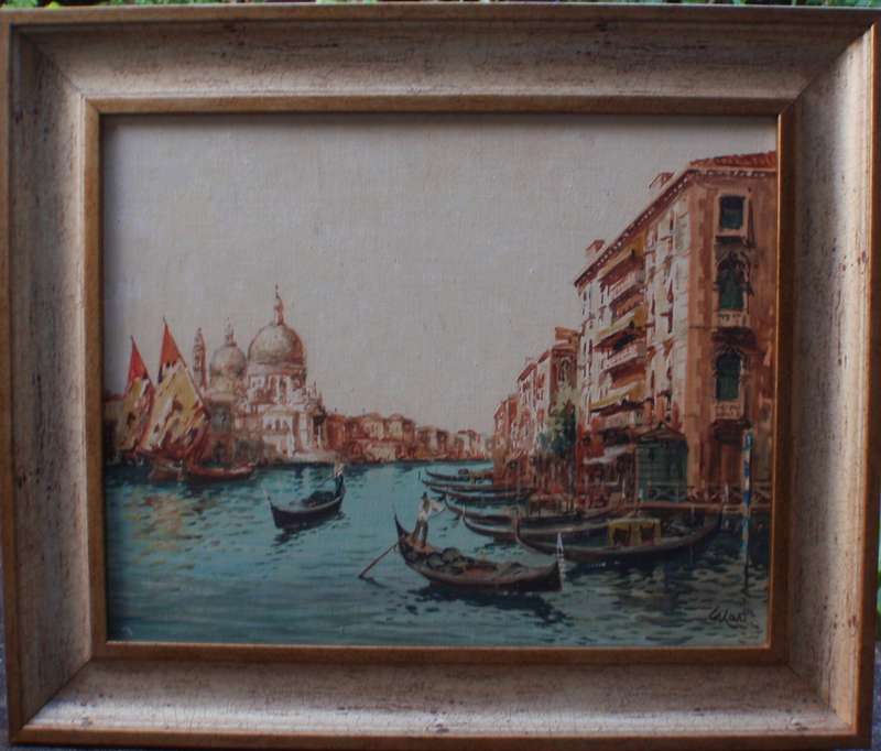 Original oil painting Venice. Beautiful vintage piece by proficient artist Very well framed