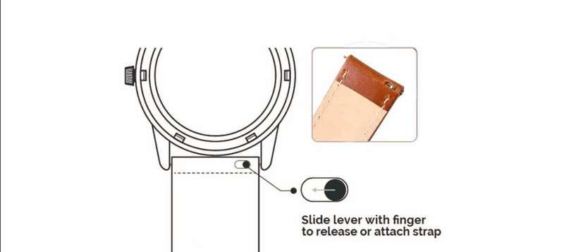 Genuine Cowhide Leather Strap 20mm