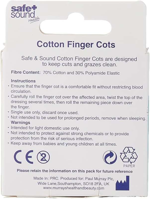 Safe & Sound Cotton Finger Cots
