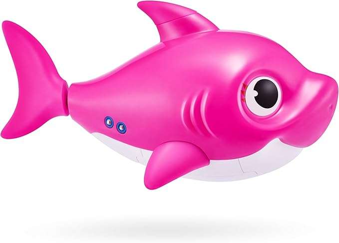 ZURU Baby Shark Bath Toy Silicone Fin - Pink - Singing bath toy