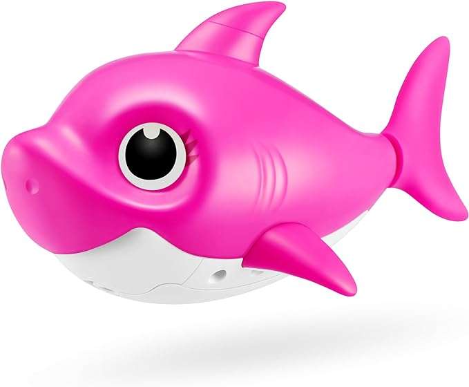 ZURU Baby Shark Bath Toy Silicone Fin - Pink - Singing bath toy