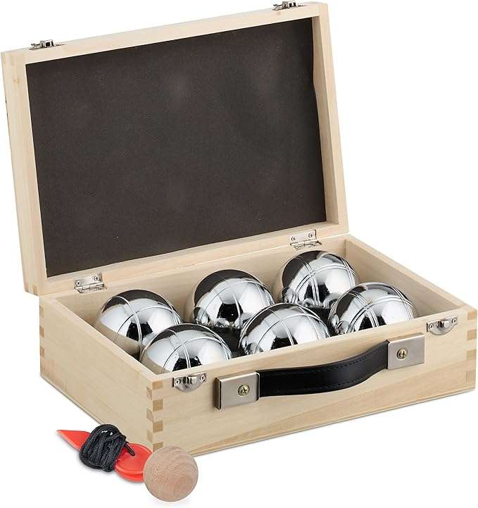 Chrome Metal Bocce Ball Set
