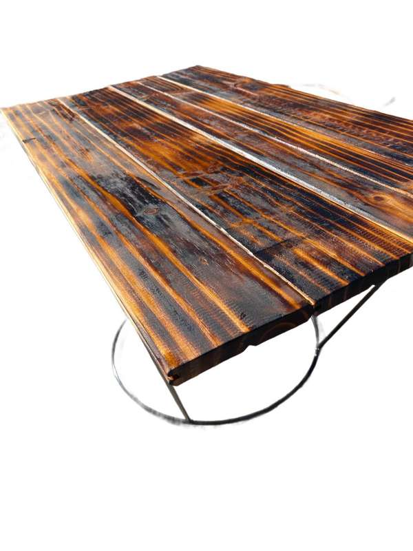 Burnt pine coffee table