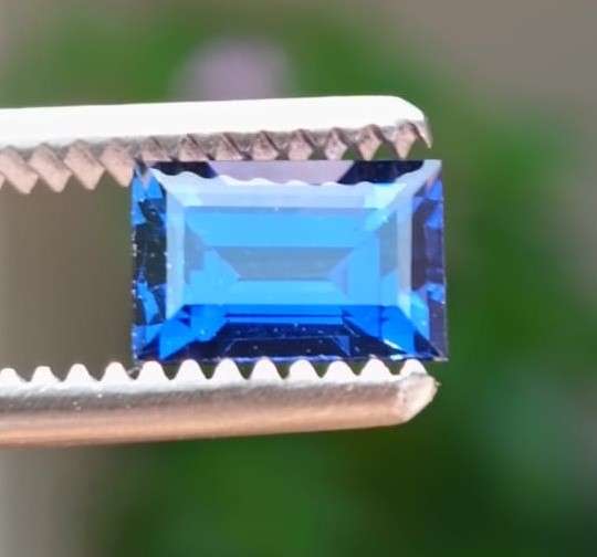 INTENSE DARK BLUE 1.60CT SAPPHIRE WITH LOVELY RECTANGULAR CUT FROM MADAGASCAR THERMAL TESTED HIGH!