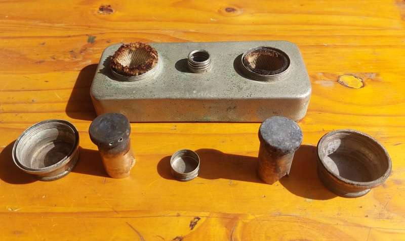Antique Pocket Medical Double Wick Spirit Lamp Heater Burner