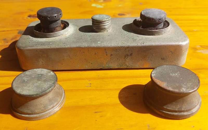 Antique Pocket Medical Double Wick Spirit Lamp Heater Burner