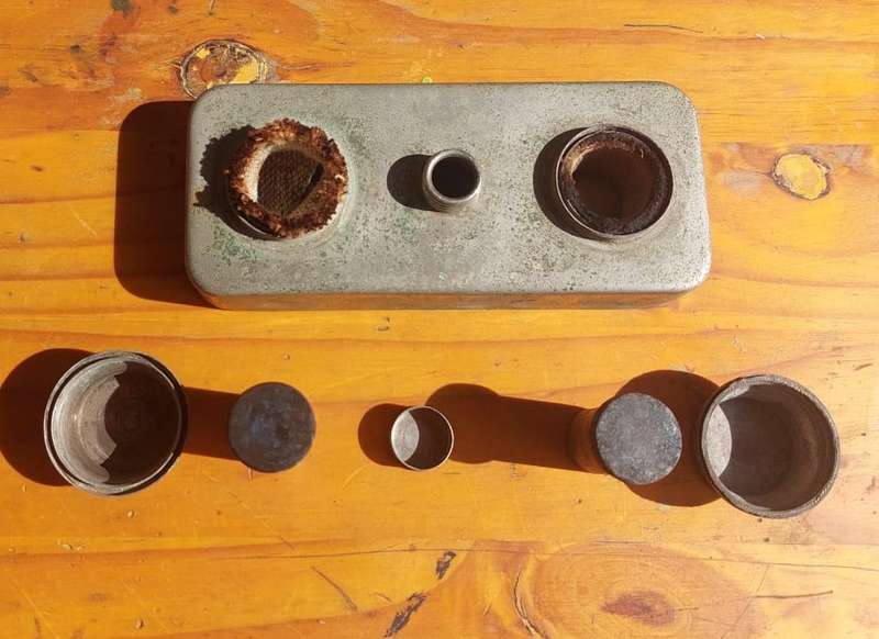 Antique Pocket Medical Double Wick Spirit Lamp Heater Burner