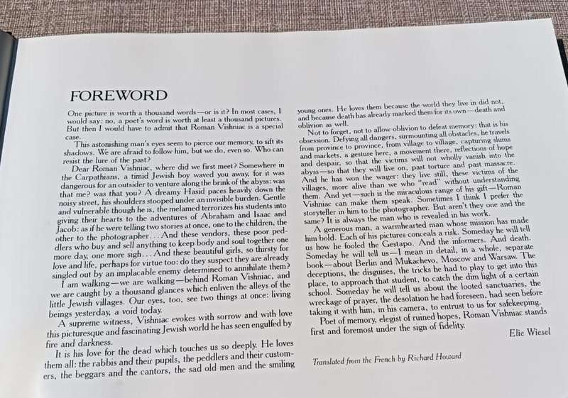 A Vanished World 1984 British First Edition  One Picture is Worth a Thousand Words  Elie Wiesel