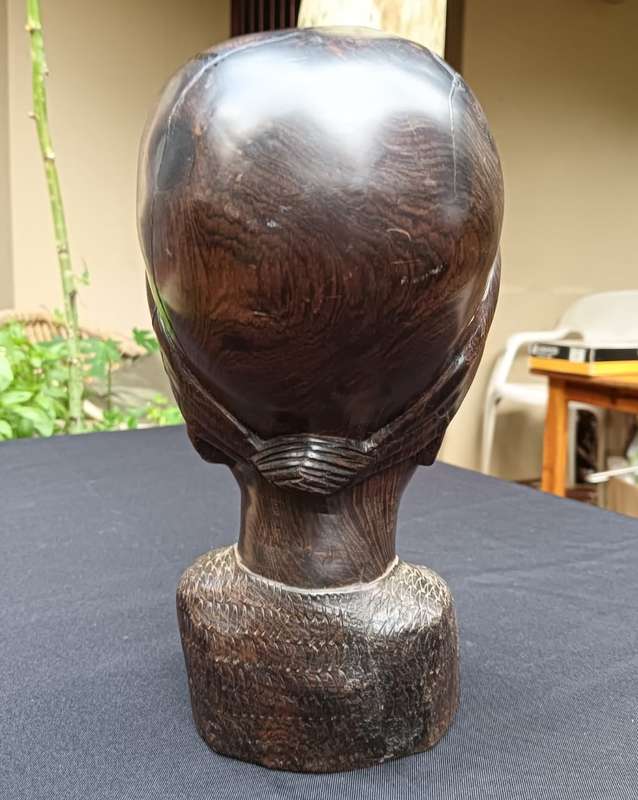 Fantastic Iron Wood Bust African Lady with Headscarf 27cm High with a hefty 3.2kg