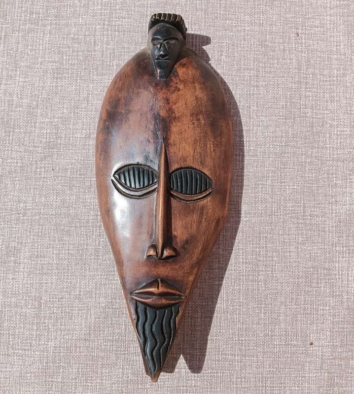 Unusual Double Head Wooden Mask