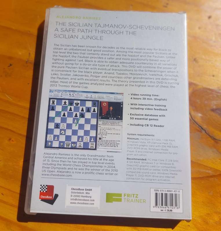 Chessbase DVD The Sicilian Taimanov-Scheveningen by GM Ramirez 2014 In Good Condition