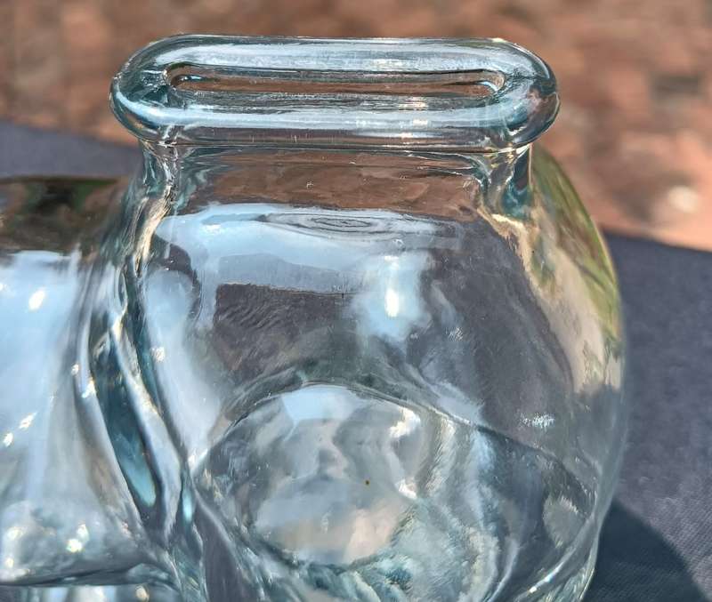 Adorable Snoopy (Peanuts) Clear Glass Coin Bank Vintage 1960s Anchor Hocking USA